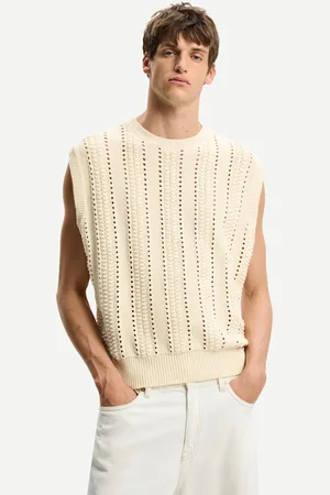 Bershka Chaleco Estructura Calados Hombre S