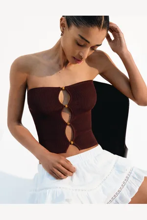 Bershka Top Bandeau Cut-Out Mujer M