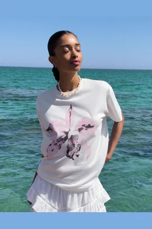Bershka Camiseta Manga Corta Oversize Print Mujer S