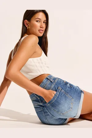 Bershka Short Denim Roll Up Mujer 38