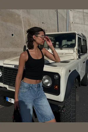 Bershka Short Denim Baggy Mujer 34