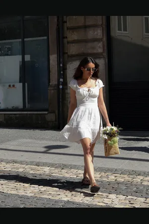 Bershka Vestido Mini Estructura Rústico Mujer L