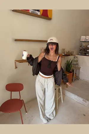 Bershka Pantalón Wide Leg Textura Mujer Xxs