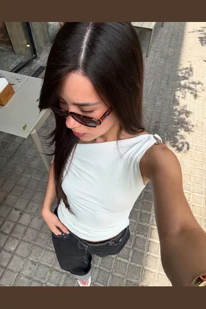 Bershka Camiseta Tirantes Asimétrica Mujer Xs