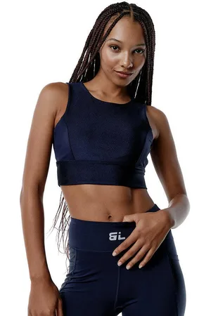 Black Limba Top deportivo sujeción media LiftPower - Midnight blue - XS