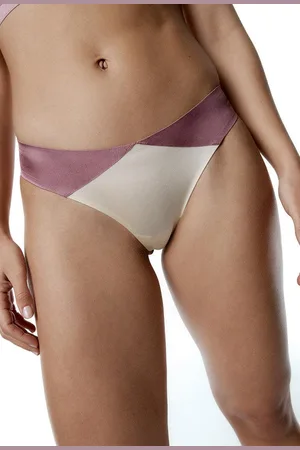 Black Limba Tanga Glint - Dusty Rose & Cream - XS