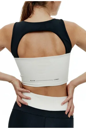Black Limba Top deportivo sujeción alta Flexfit - Black & Cream - XS