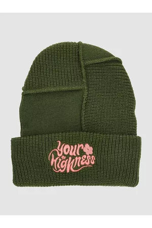 Your Highness Swerve Raw-Seam Beanie verde