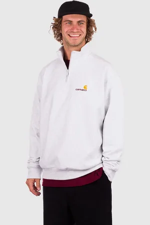Carhartt Half Zip American Script Sudadera con Cremallera gris