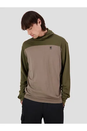 MONS ROYALE Merino Yotei Powder Hooded Camiseta Técnica verde