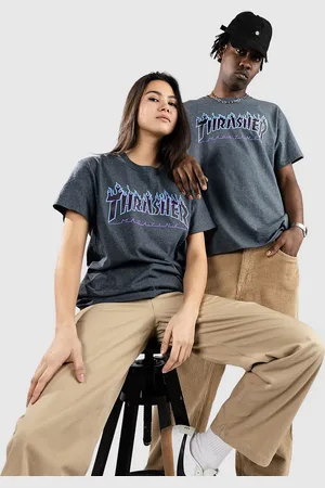 Thrasher Flame Camiseta gris