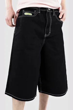 Empyre Ultra Loose Sk8 Denim W Embroidery Pantalones Cortos negro