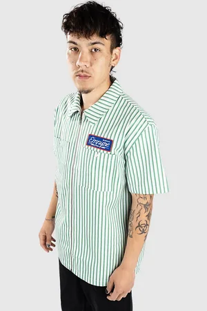 Empyre Glen Striped Zip Camisa verde