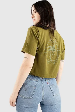 Santa Cruz Wonder Strip Crop Camiseta verde