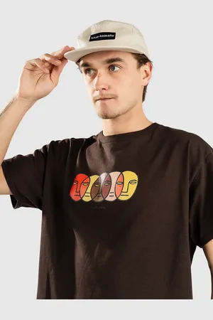 Autumn Headwear Faces Camiseta marrón