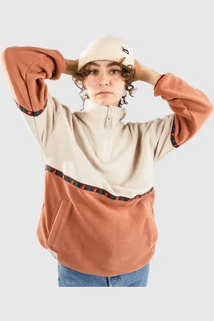 Iriedaily Holina Fleece Troyer Sudadera con Cremallera marrón