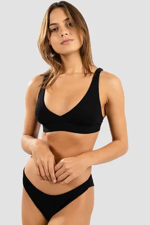 Rip Curl Custom Rib Halter Bikini Top negro