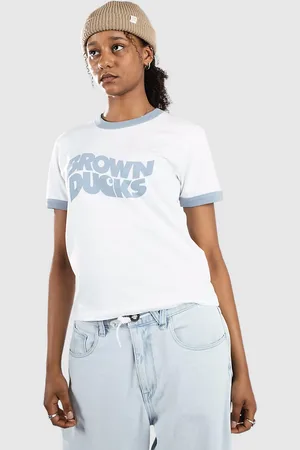 Carhartt Brown Ducks Ringer Camiseta blanco