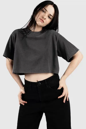 Shaka Garment Dye Crop Camiseta gris