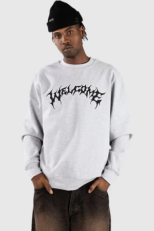 Welcome Barb Applique Crew Jersey gris