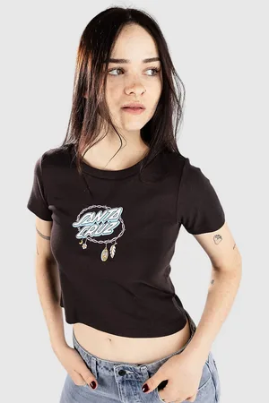 Santa Cruz Barbed Oval Dot Front Camiseta negro