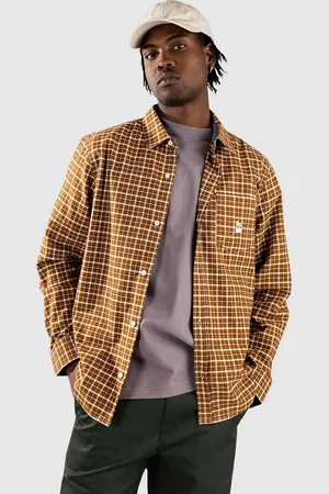Huf Echo Oxford Plaid Camisa naranja