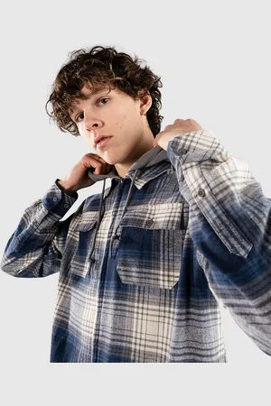 Empyre Browser Hooded Flannel Camisa azul