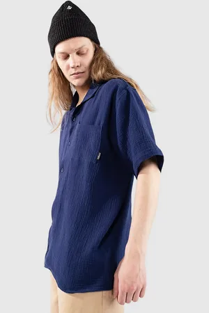 Blue Tomato Plain Linen Camisa azul