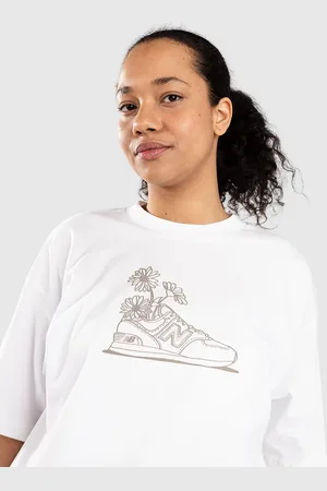 New Balance Oversized Flower Camiseta blanco