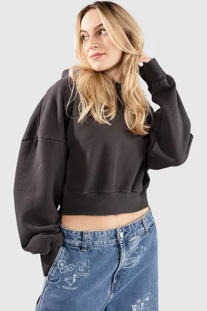 Shaka Garment Dye Cropped Sudadera con Capucha gris