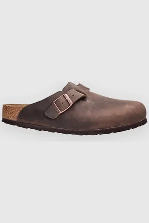 Birkenstock Boston Natural Leather Oiled Sandalias marrón