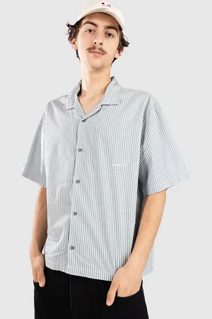 Monet Stripe Crop Camisa azul