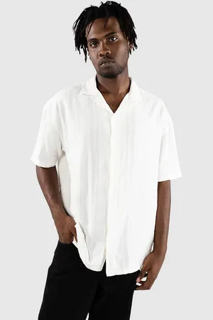 Denim Project Textured Cuban Camisa blanco