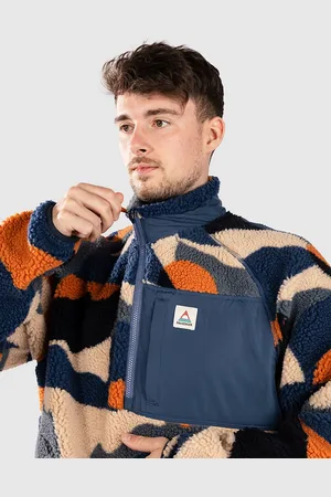 PASSENGER Offroad Recycled 1/2 Zip Sherpa Jacket estampado