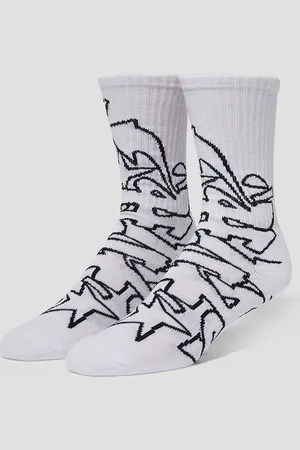 Huf Outlines Crew Socks blanco