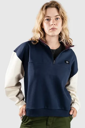 Vans Colorblock Half Zip Mock Sudadera con Cremallera azul