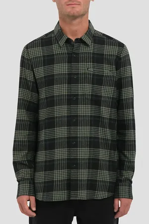 Volcom Caden Plaid Camisa negro