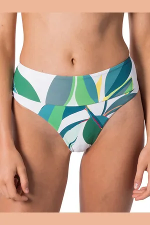 Rip Curl Palm Bay Hi Waist Cheeky Bikini Bottom blanco
