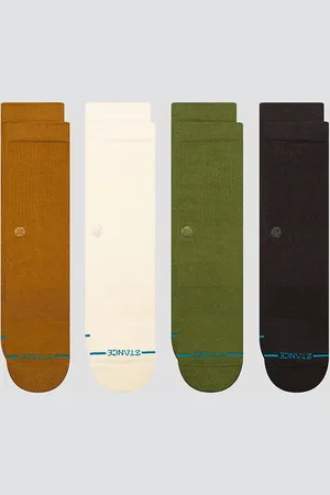 Stance Icon Crew 4 Pack Socks amarillo