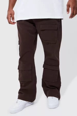 Boohoo Mujer Cargo - Plus Fixed Waist Slim Flare Cargo Trouser, Brown