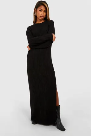 Boohoo Vestido Maxi De Punto Y Canalé Suave