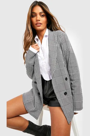 Boohoo Americana Holgada Básica De Tela Jersey Con Estampado De Cuadros