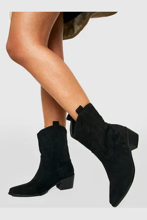 Boohoo Botas Camperas Estilo Western Bordadas
