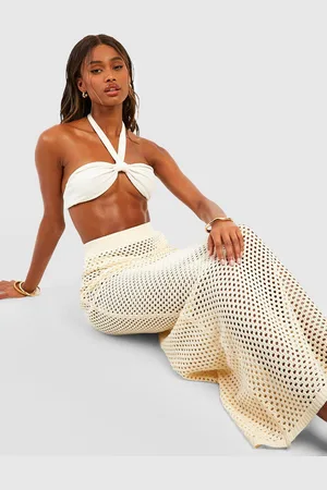Boohoo Falda Maxi Para La Playa De Croché