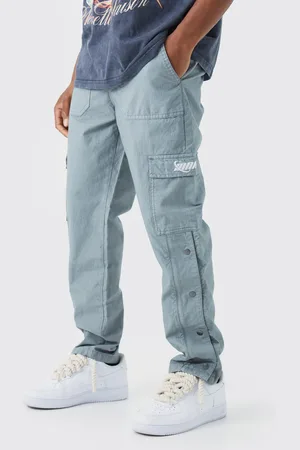 Boohoo Pantalón Recto Cargo Con Botones De Presión En El Bajo Y Marca Antidesgarros
