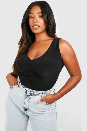 Boohoo Body Plus Fruncido Con Escote Pronunciado