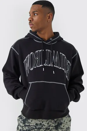 Boohoo Sudadera Oversize Worldwide Con Capucha Y Costuras En Contraste
