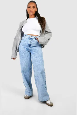 Boohoo Vaqueros Plus De Pernera Ancha Y Tiro Alto Moldeadores De Trasero