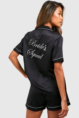 Boohoo Pijama Corto De Raso Con Estampado Bride Squad