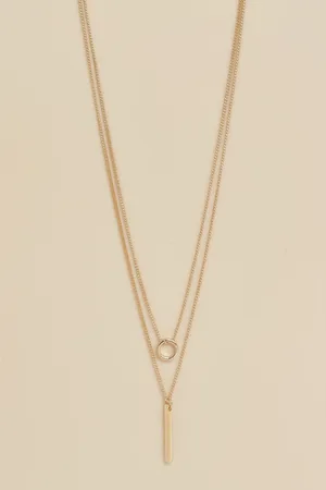 Boohoo Collar A Capas Sencillo Con Barra Y Círculo